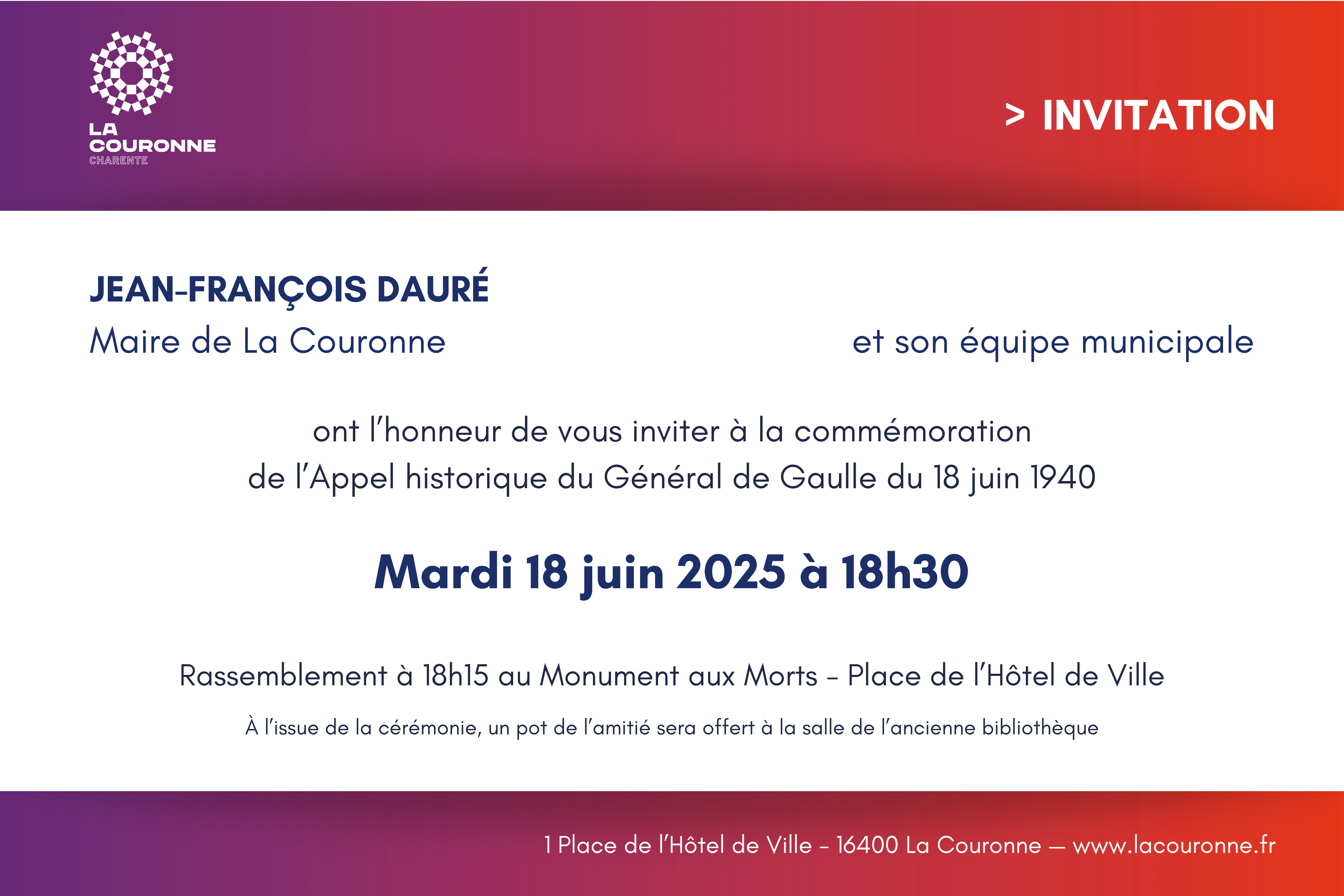 Invitation Commémoration 18 juin