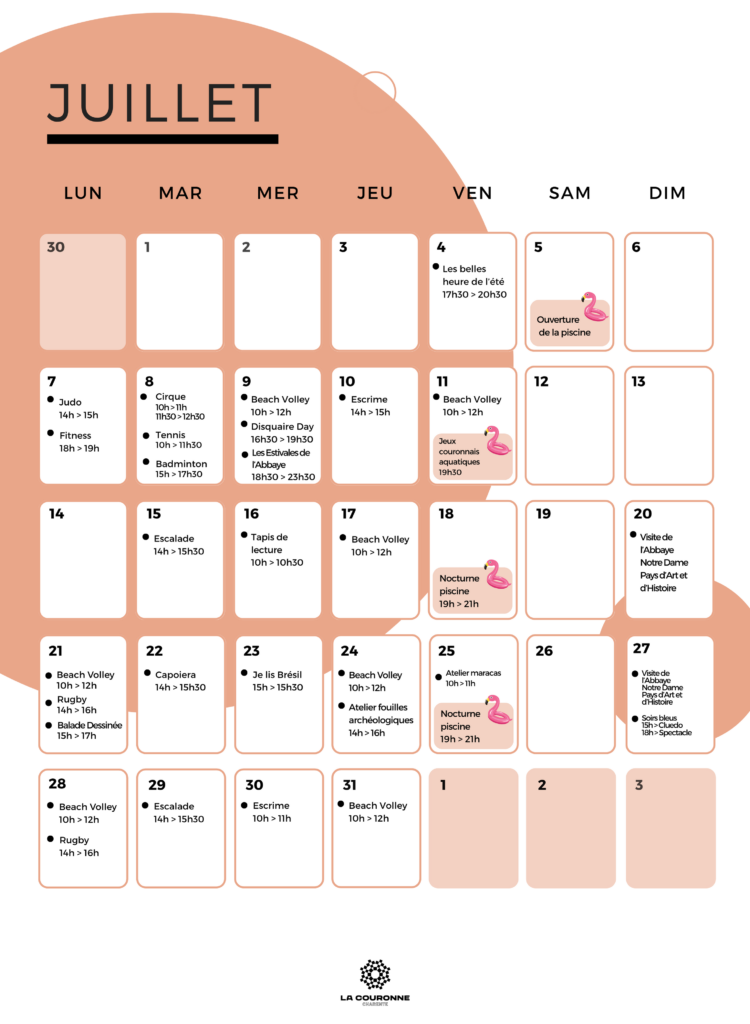 Programme Juillet 2025