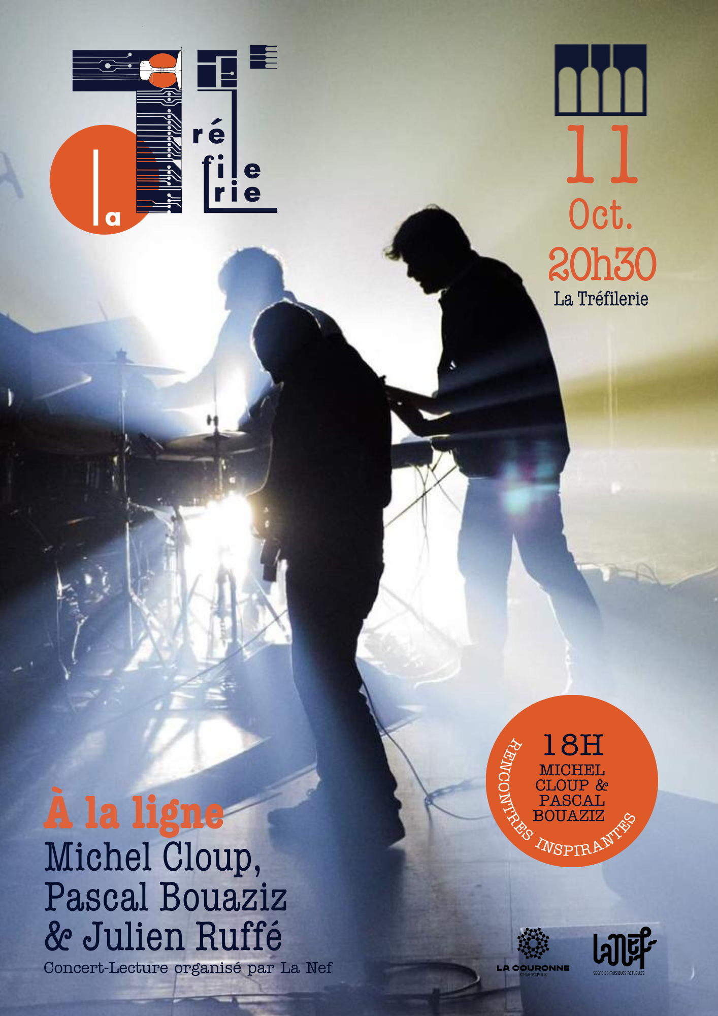 Affiche du concert "À la ligne" le 11 octobre 2025 à La Tréfilerie