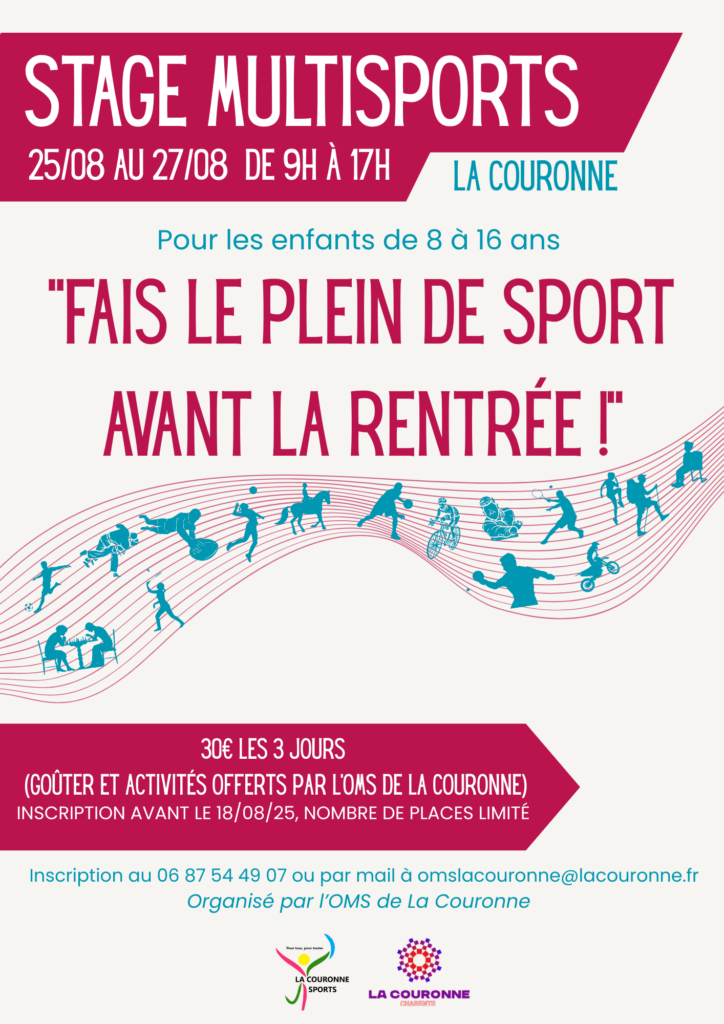 Affiche stage multisports août 2025