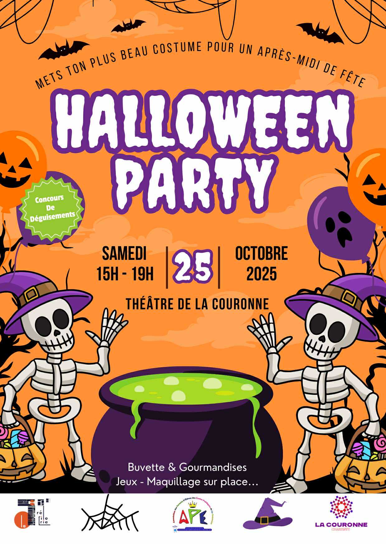 Affiche pour la fête d'Halloween du 25 octobre