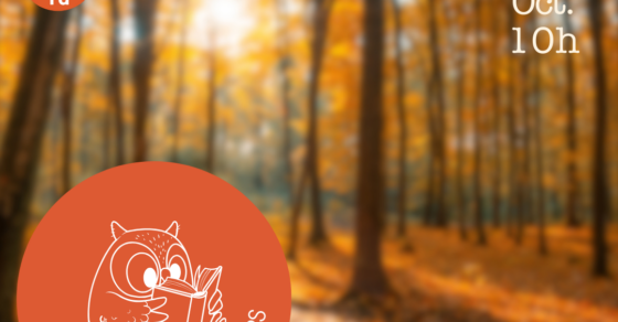 Affiche pour les Bébés lecteurs, sur le thème de l'automne le 15 octobre 2025