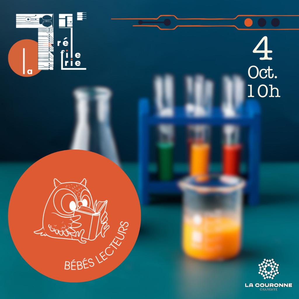 Affiche pour les Bébés lecteurs, sur le thème des sciences le 4 octobre 2025