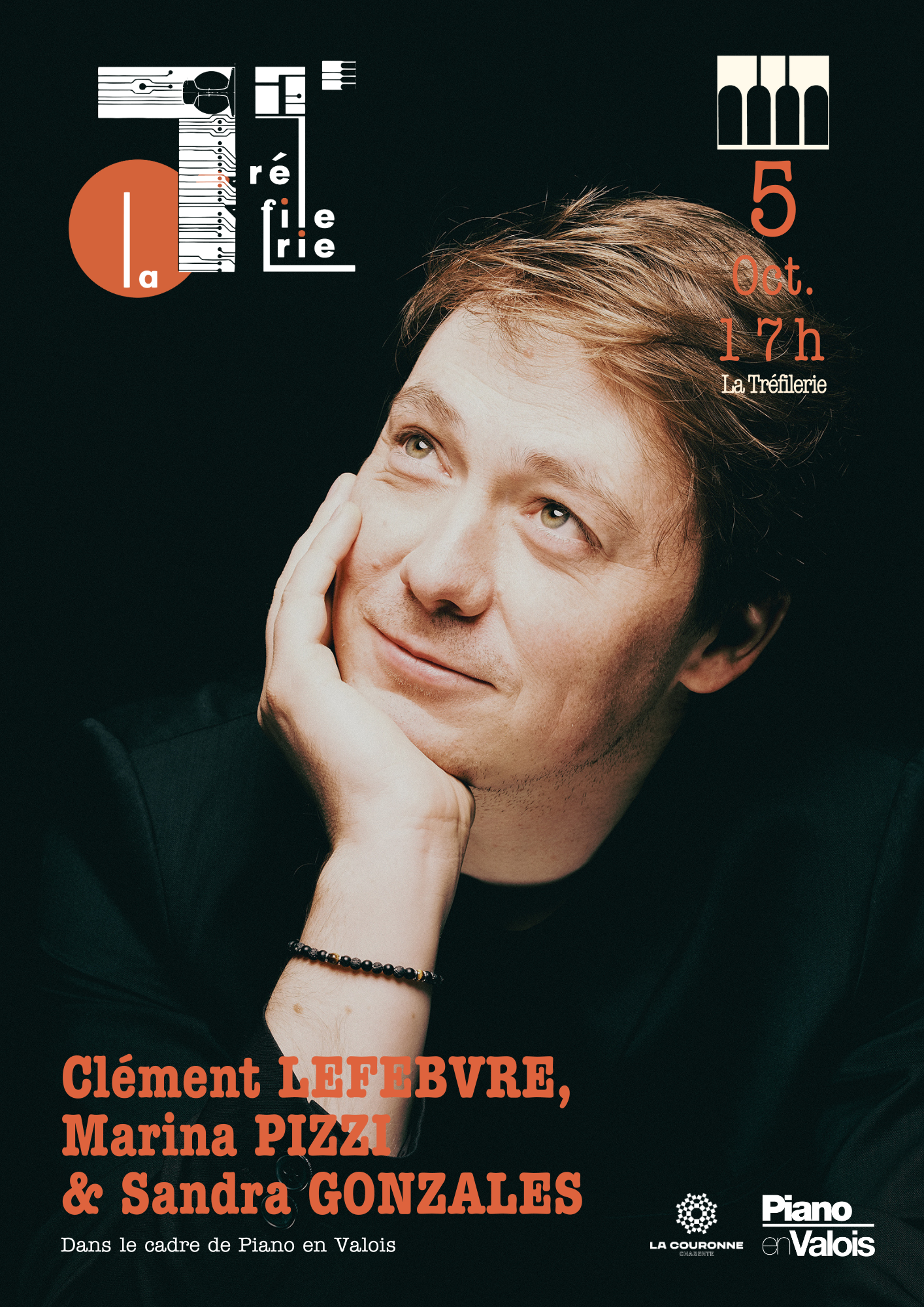 Affiche du concert de Clément LEFEBVRE, Marina PIZZI & Sandra Gonzales le 5 octobre 2025 à 17h à La Tréfilerie