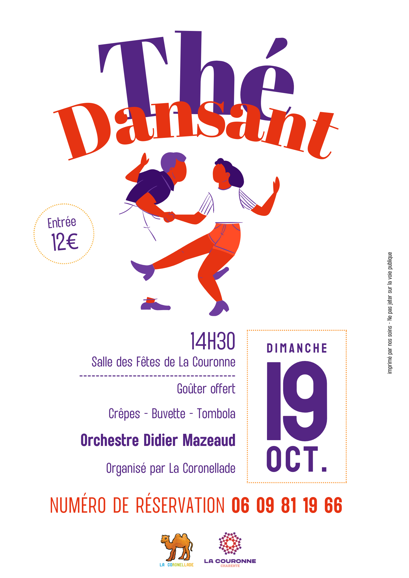 Affiche thé dansant le 19 octobre 2025