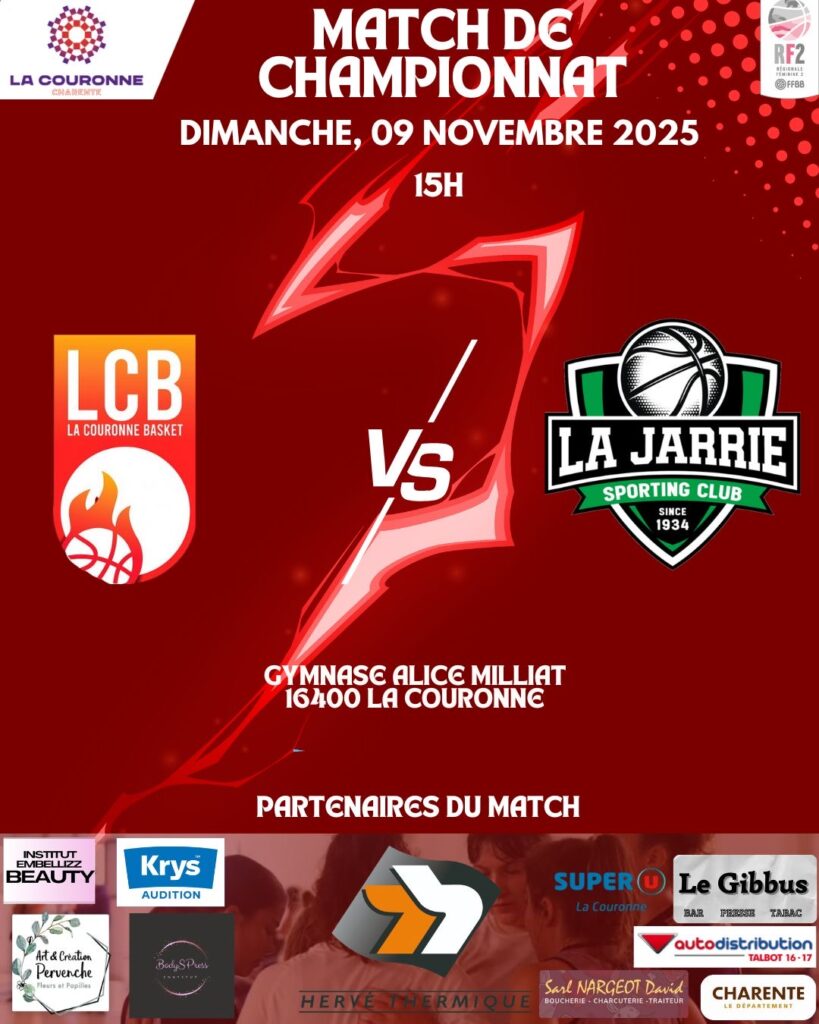 Match Championnat séniors - La Couronne Basket - Novembre 2025