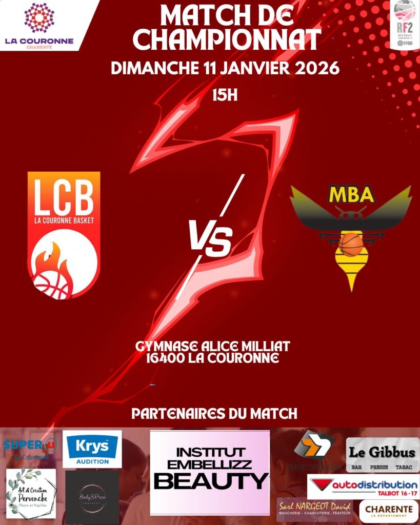 Match Championnat séniors - La Couronne Basket - Janvier 2025