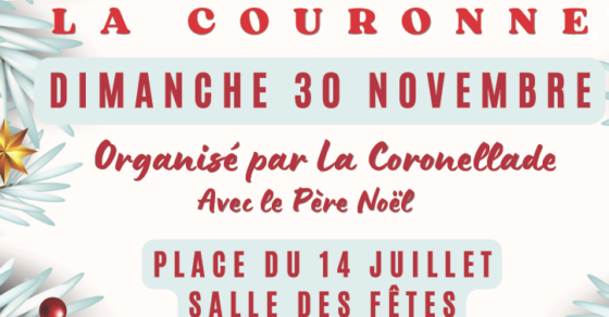 Affiche pour le marché de Noël organisé par La Coronellade