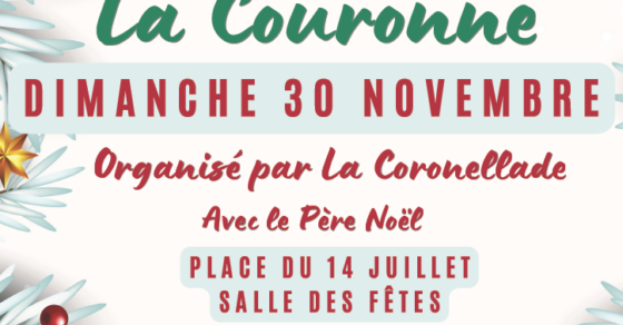 Affiche pour le marché de Noël organisé par La Coronellade