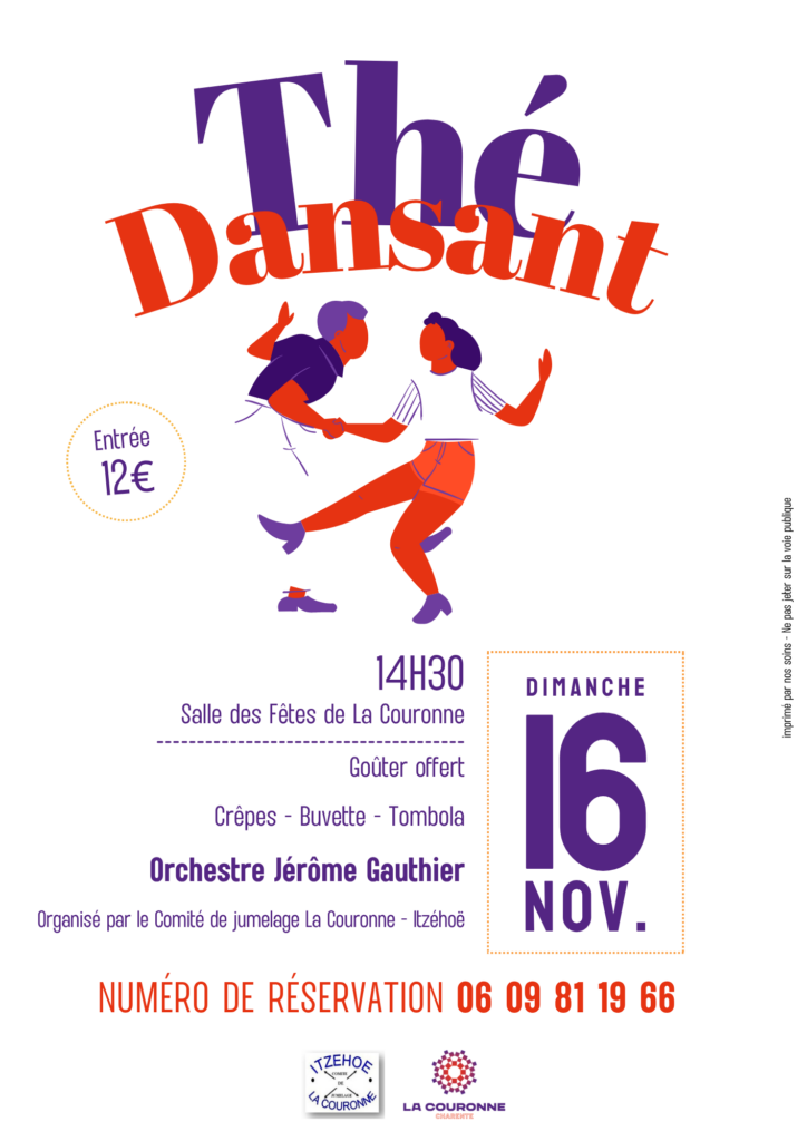 Affiche du thé dansant du dimanche 16 novembre 2025