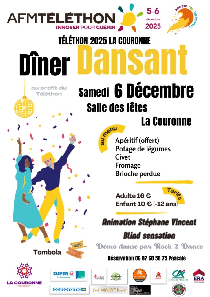 Affiche diner dansant Téléthon 2026