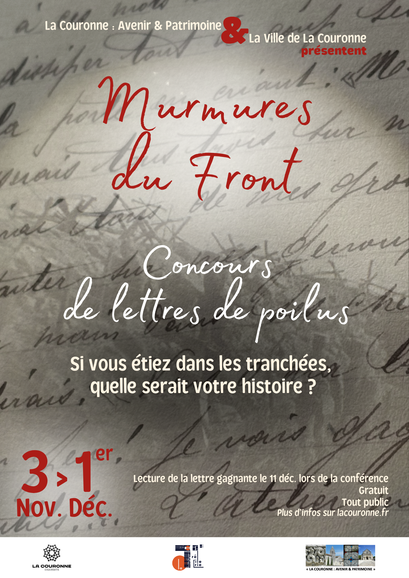 Affiche concours lettre de poilus - Murmure du front