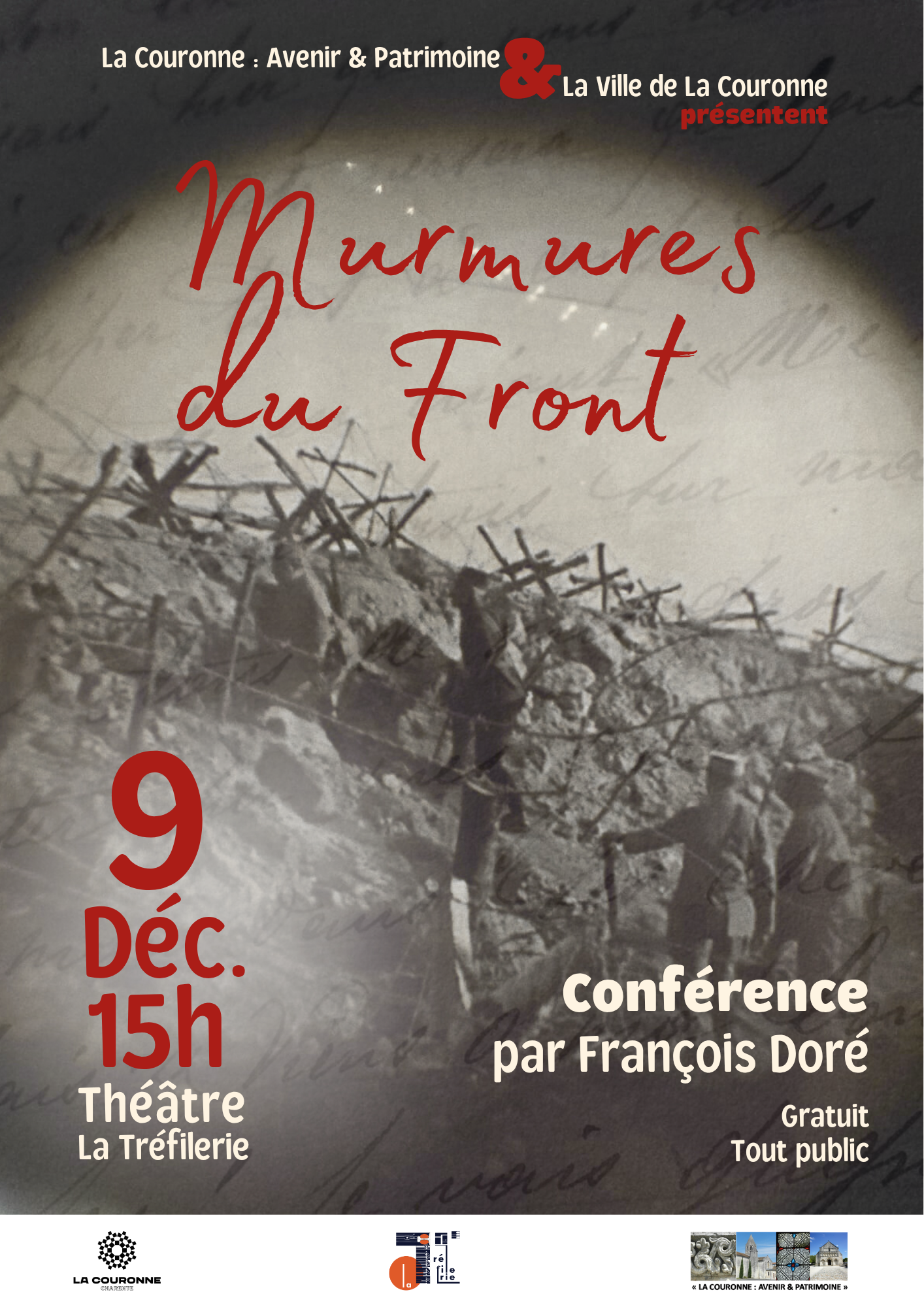 Affiche Conférence du 9.12 – Murmures du front Affiche Conférence du 9.12 - Murmures du front
