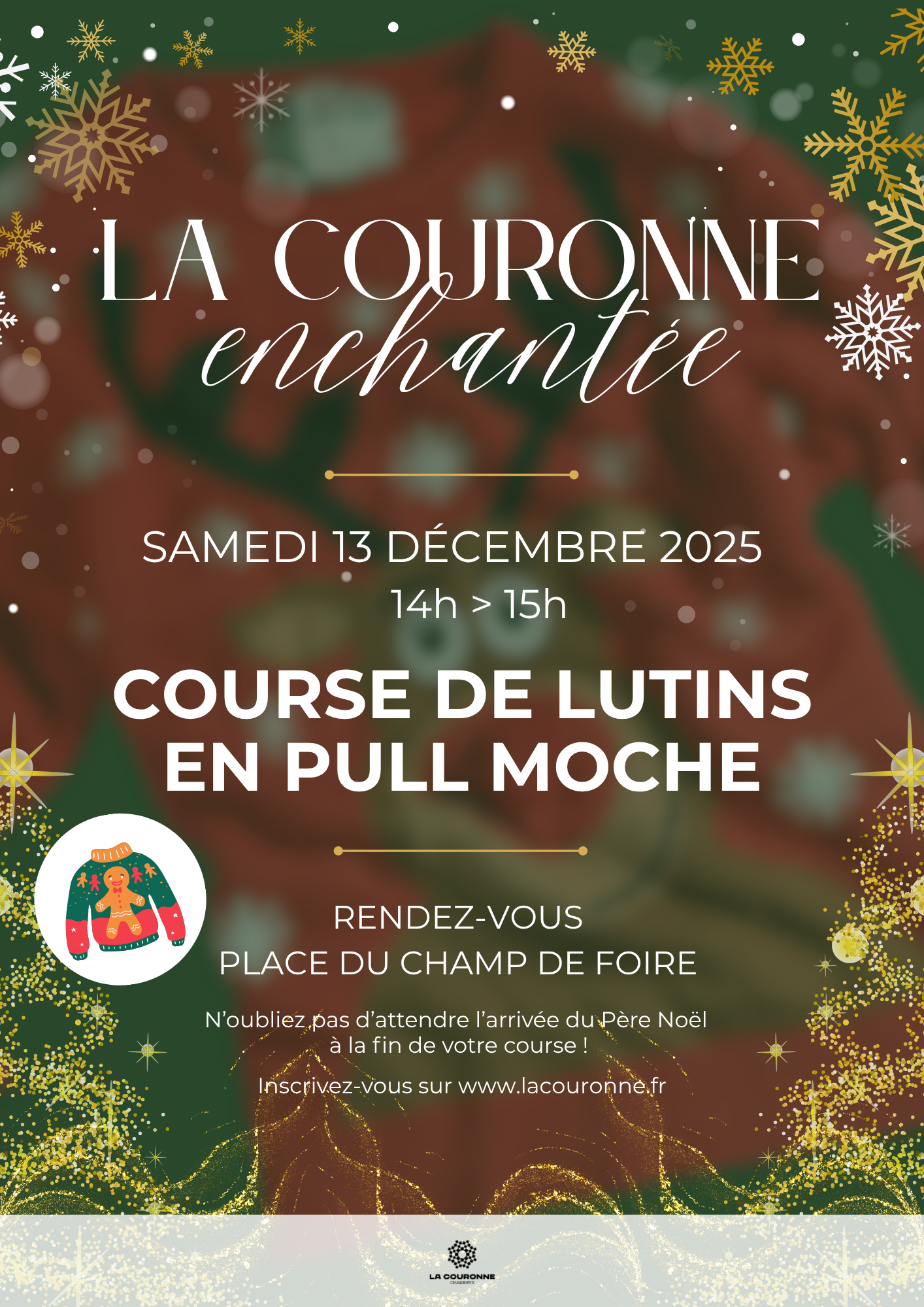 Affiche La Couronne enchantée 2025 - course de lutins en pull moches