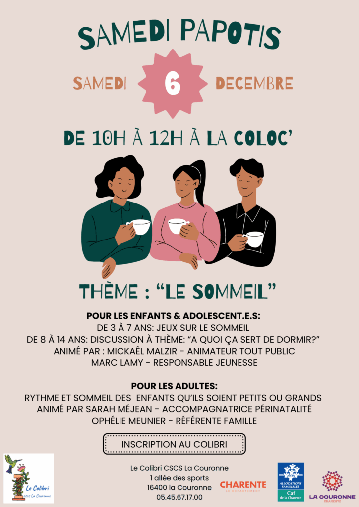 Affiche du samedi papotis du 6 décembre 2025