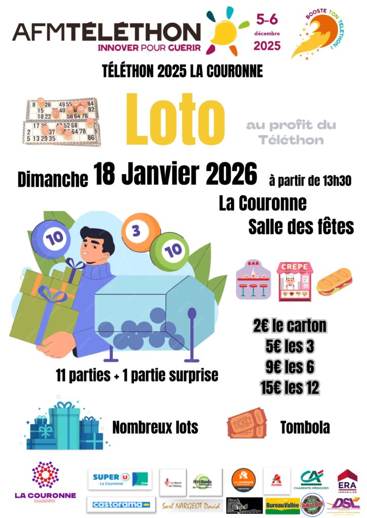 Affiche - Loto - La Couronne Actions Téléthon