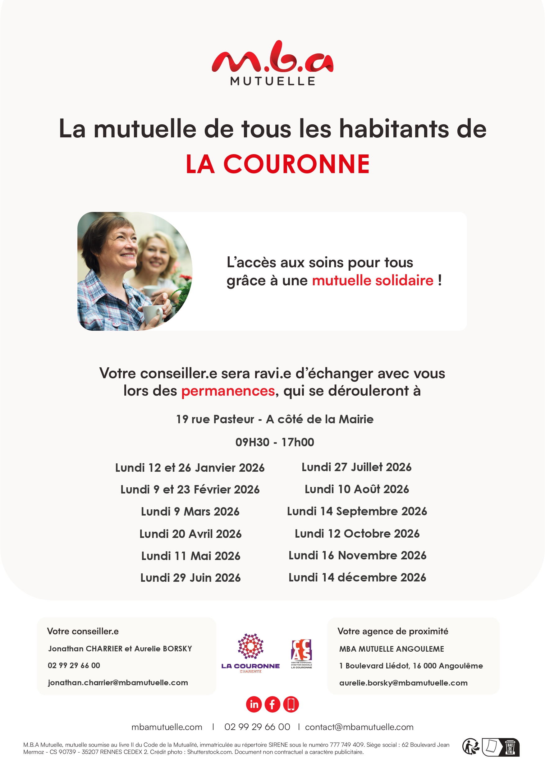 MBA Commune - Affiche des permanences 2026