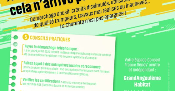 Arnaques à la rénovation énergétique - GrandAngoulême Habitat