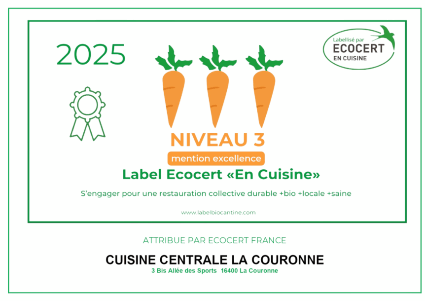 Label Ecocert 3 carottes