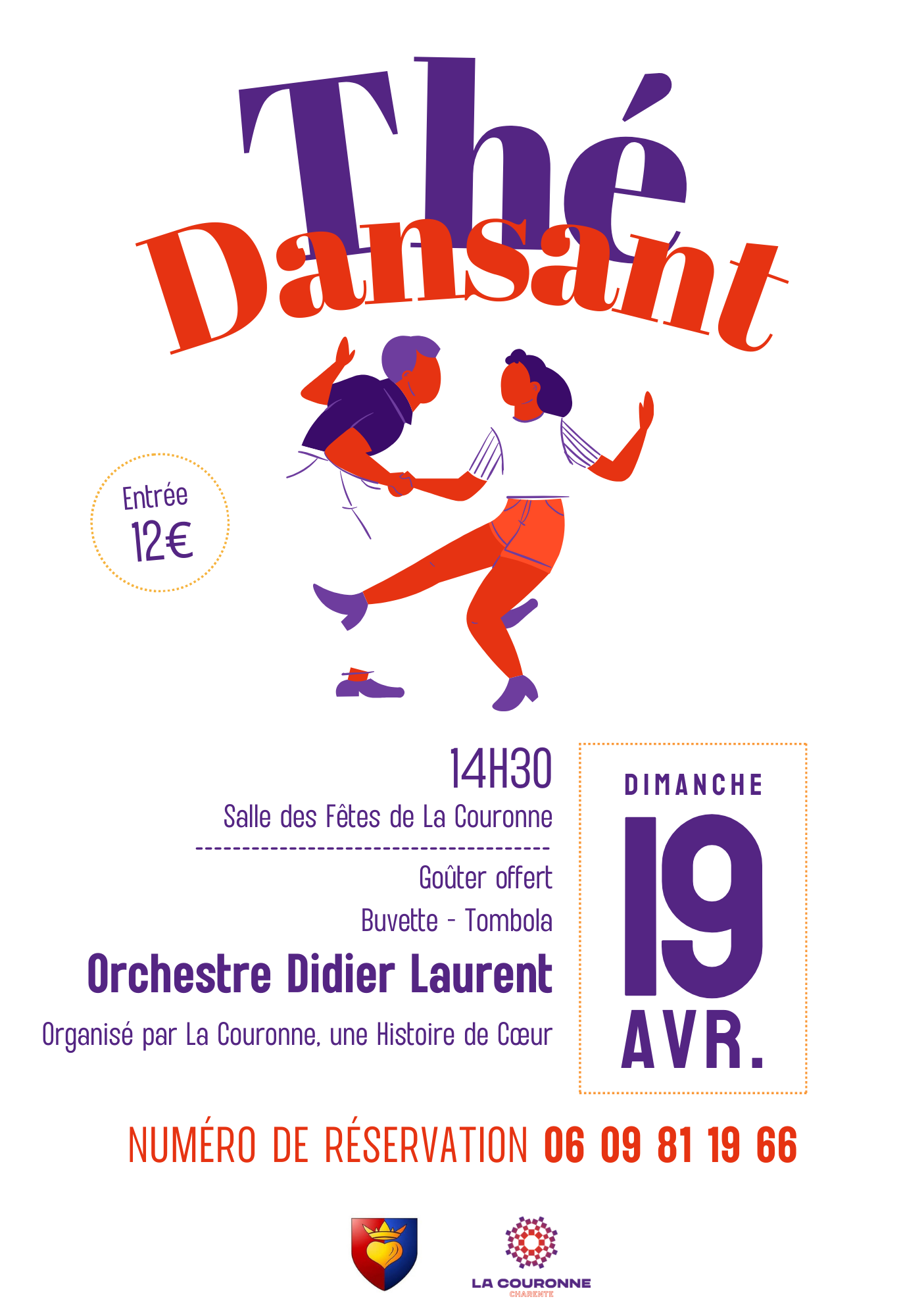 Affiche pour le Thé dansant du 19 avril 2026