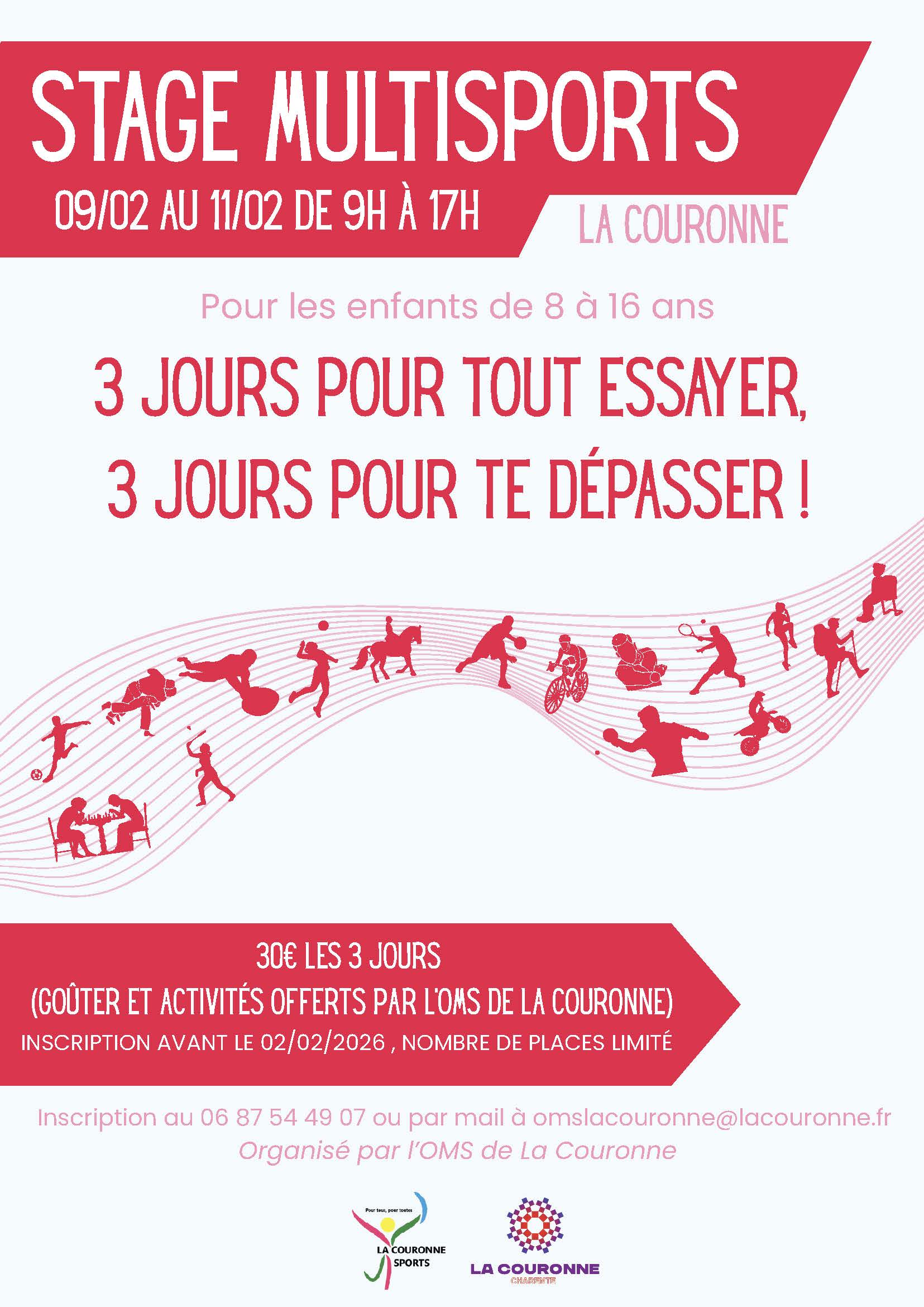 Affiche stage multisports février 2026