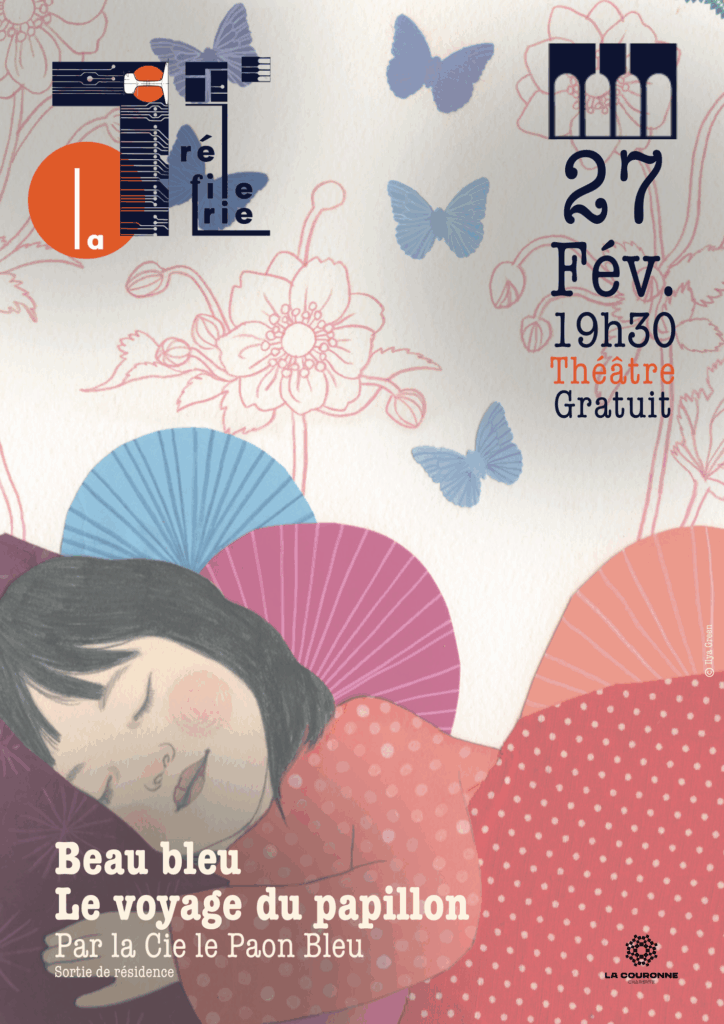 Affiche Beau Bleu le voyage du papillon