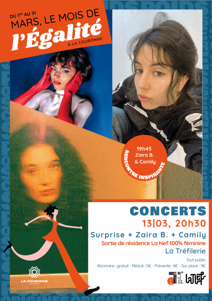 Affiche du concert de Surprise + Zaira B. + Camily
