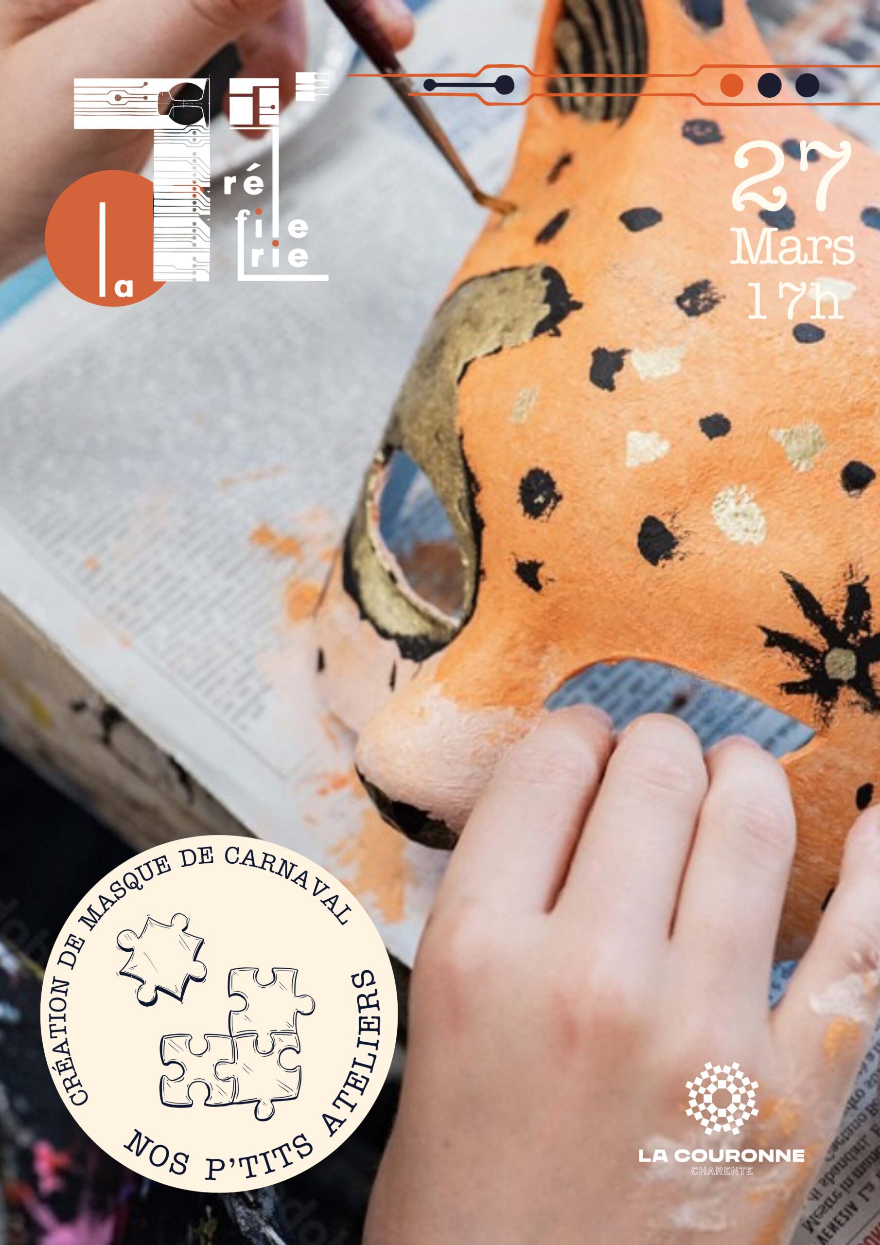 Affiche - Nos p'tits ateliers - création de masque de carnaval