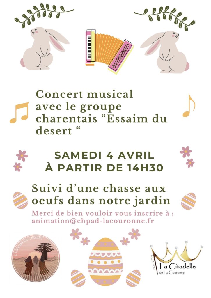 Affiche chasse aux œufs EHPAD La Citadelle - 2026