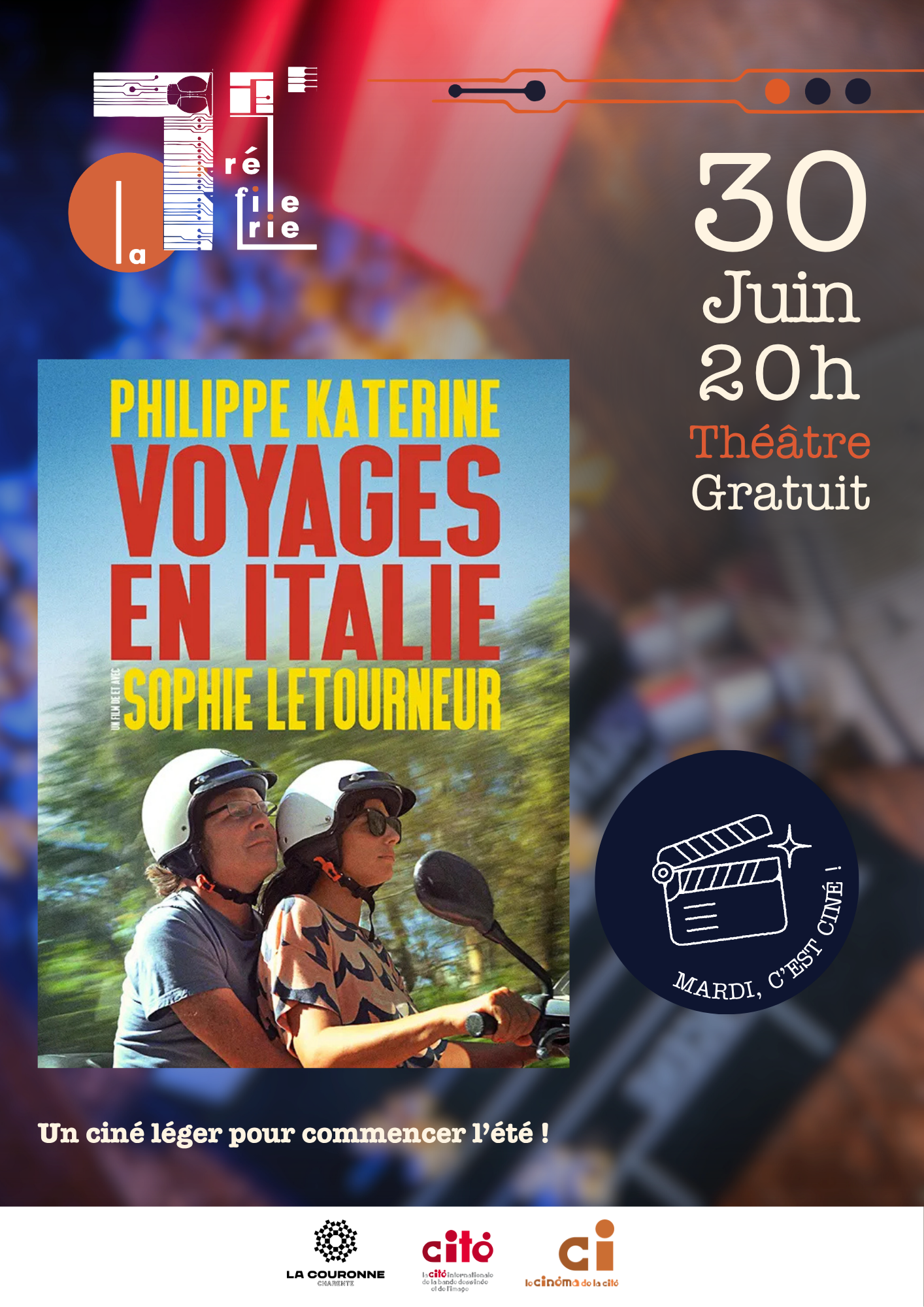 Affiche de la projection du film "Voyage en Italie" de Sophie Letourneur