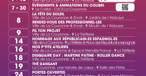 Ce mois d'avril 2026 à La Couronne