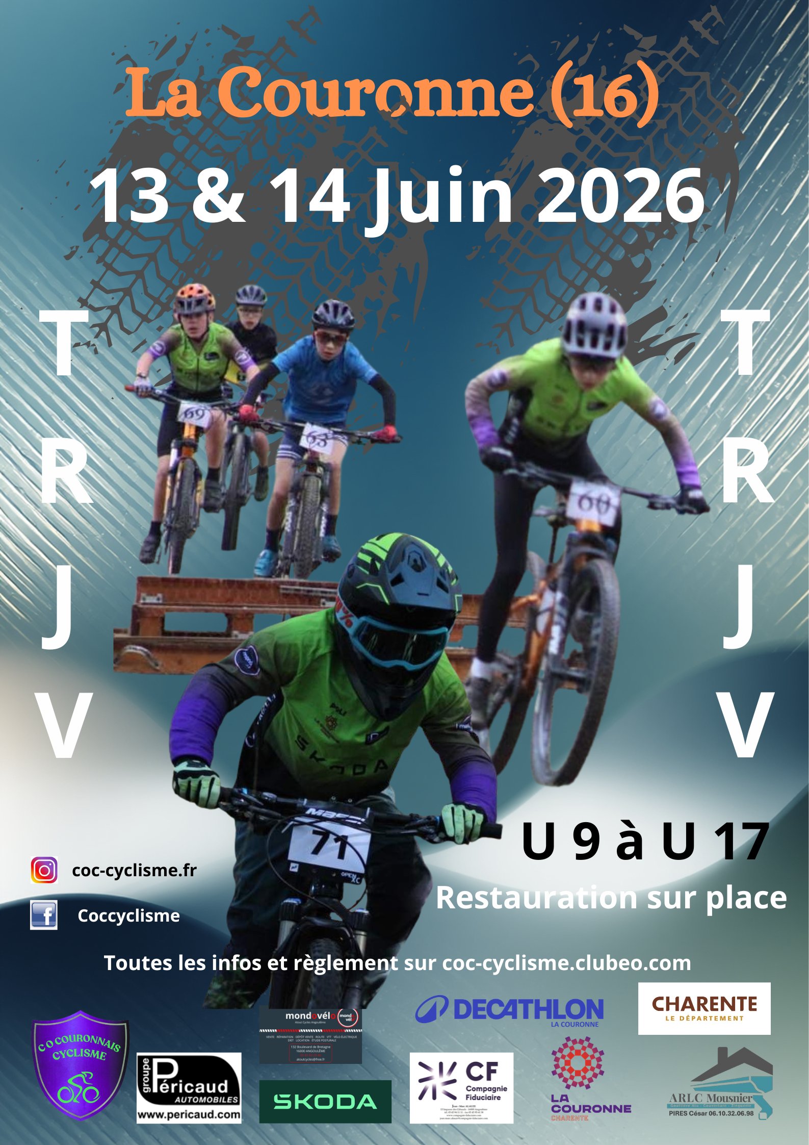 Affiche TRJV Affiche compétition VTT à La Couronne le 13 et14 juin