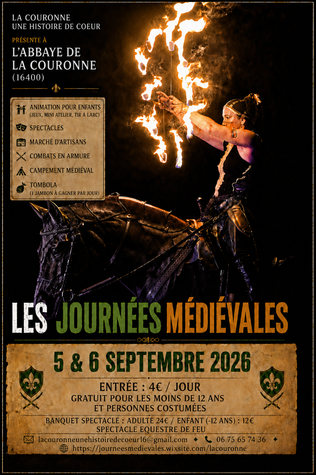 Affiches Les Médiévales organisées par La Couronne une histoire de coeur 2026