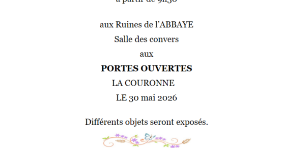 Affiche portes ouvertes du club des aînés Joie de vivre à La Couronne