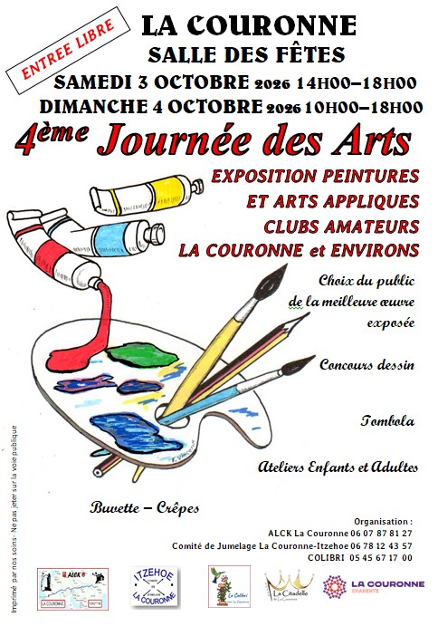 Affiche Journée des Arts 2026 - samedi 3 et dimanche 4 octobre