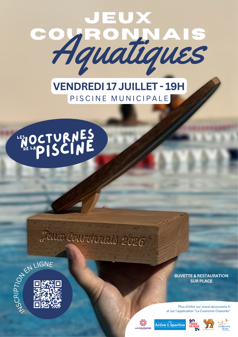 Affiche des jeux couronnais aquatiques le vendredi 17 juillet à 19h