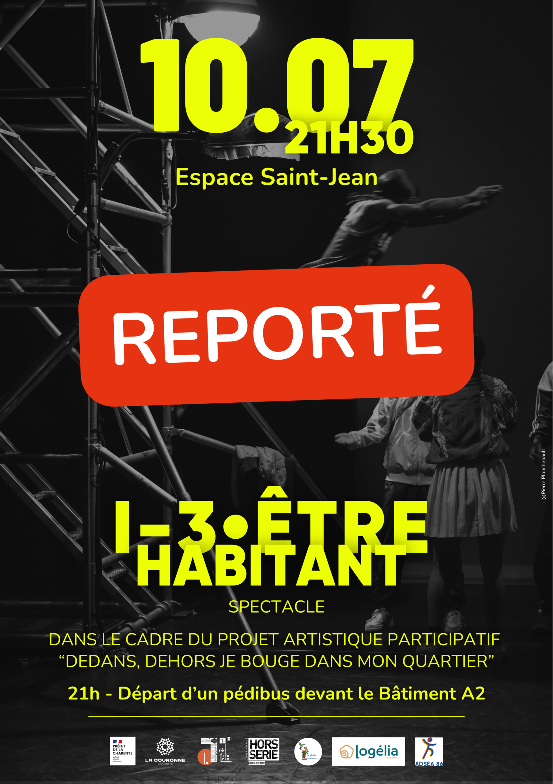 Affiche du spectacle I·3 être habitant reporté Affiche du spectacle I·3 être habitant reporté