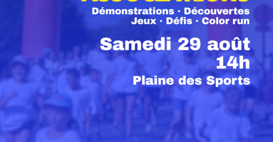 Affiche de l'événement « Place aux sports et aux associations » organisé le samedi 29 août 2026 à la Plaine des Sports de La Couronne.