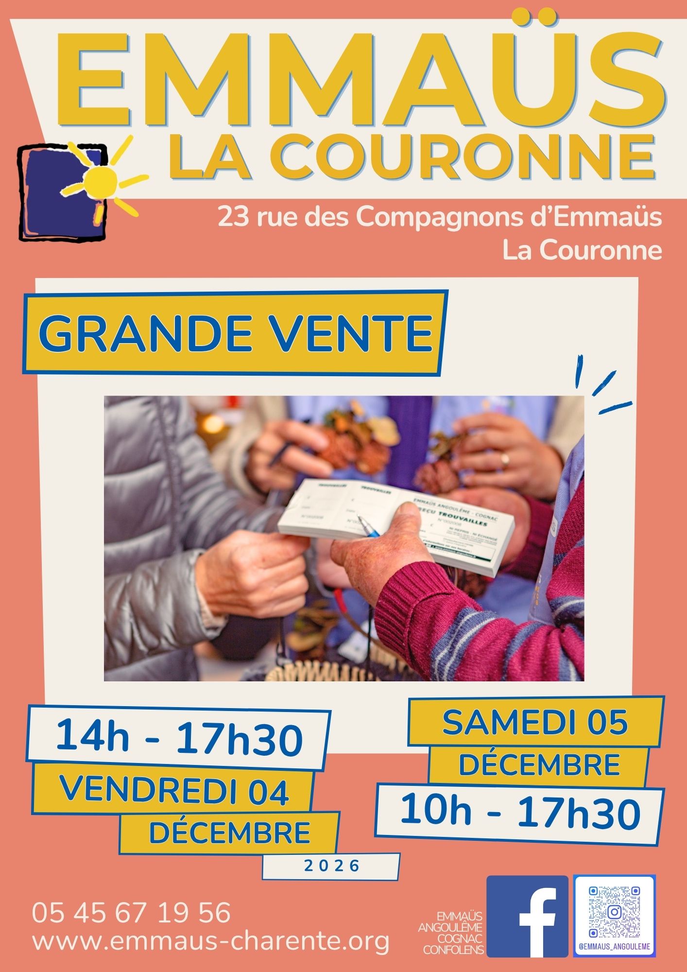 Affiche Grande vente 2026 par Emmaüs La Couronne Affiche Grande vente 2026 par Emmaüs La Couronne