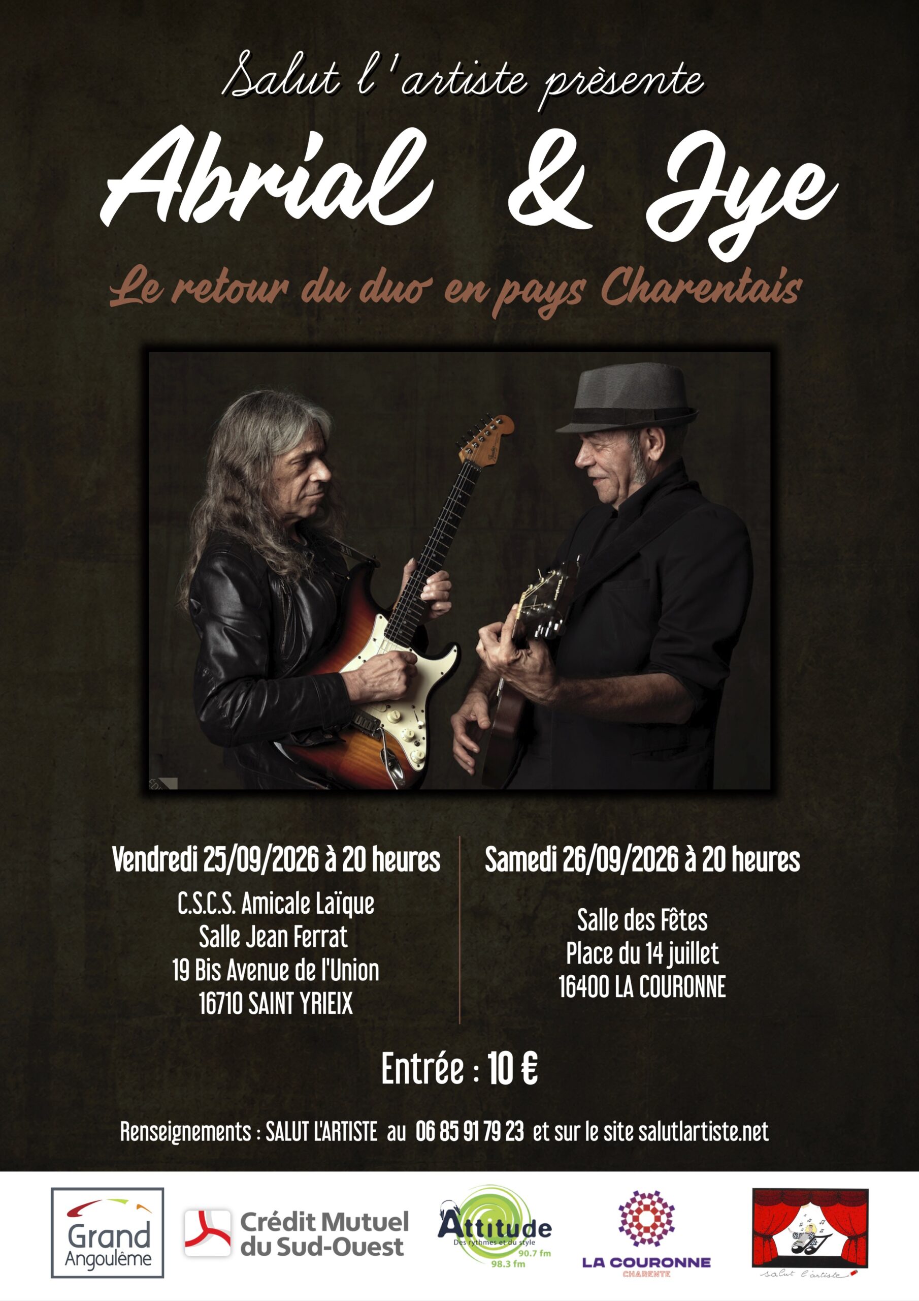 Affiche Abrial & Jye Samedi 26 septembre