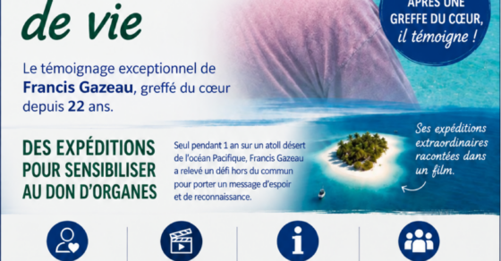 Affiche Conférence témoignage "Le don d'organes : une aventure de vie - 1er octobre 2026
