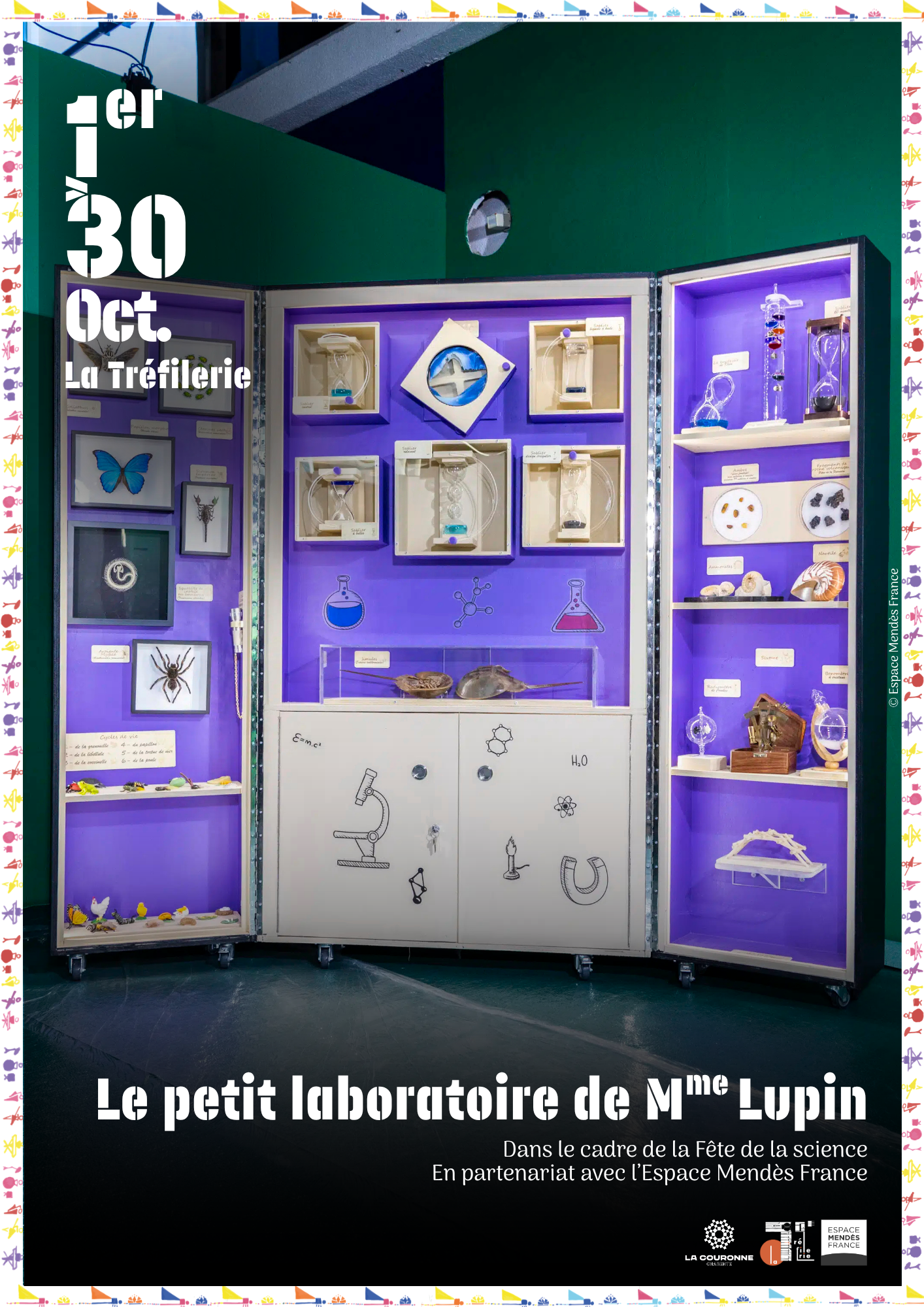Affiche exposition le petit laboratoire de Mme Lupin Affiche exposition le petit laboratoire de Mme Lupin